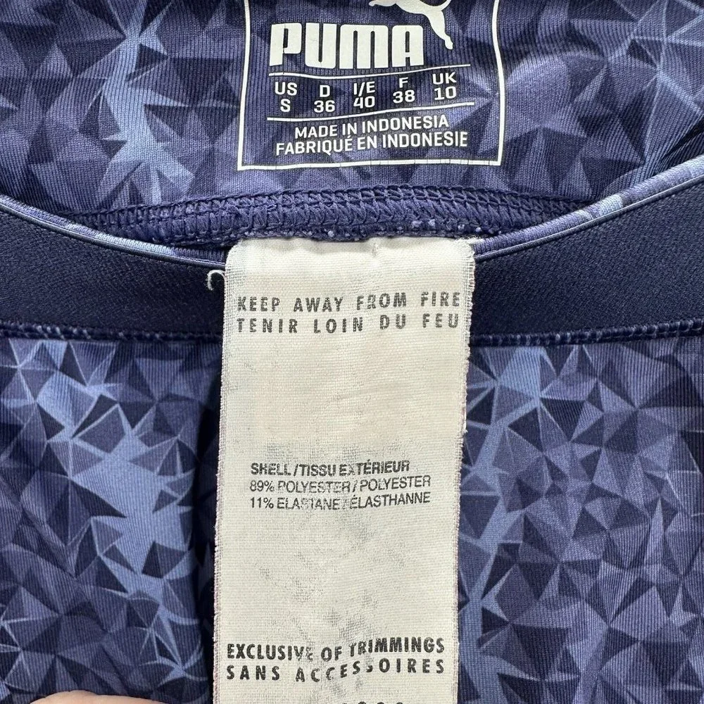 Puma Leggings Women's Small Purple Geometrical Print‎ Capri Leggings